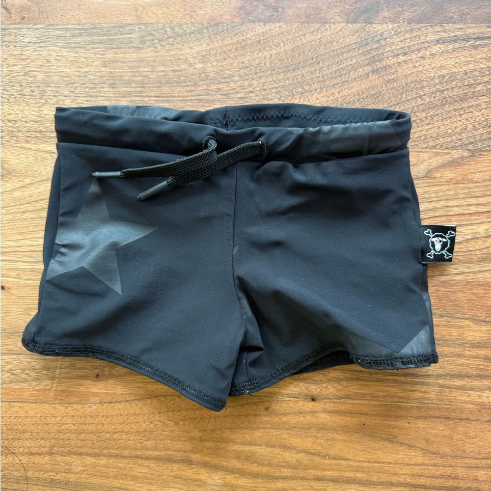 Nununu Black Star Boys Swim Trunks Shorts Size 3-4Y 3T 4T - PILLING